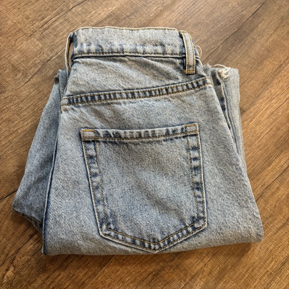 PacSun Women’s Size 24 High Rise Straight Jeans Light Blue Raw Hem Classic Retro